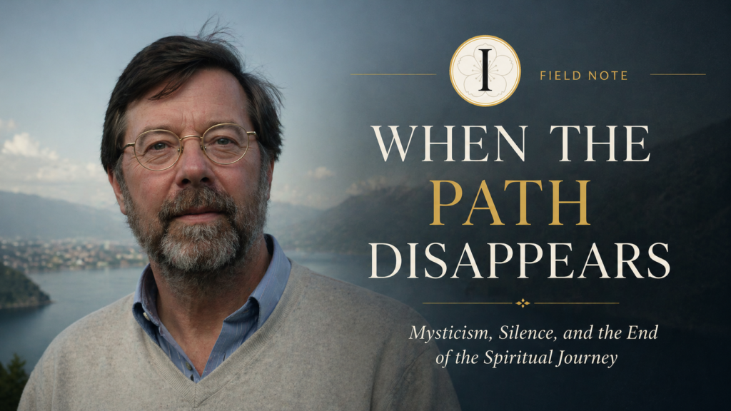 Llewellyn Vaughan-Lee beside a quiet mountain lake for the Inner Life Field Note “When the Path Disappears: Mysticism, Silence, and the End of the Spiritual Journey.