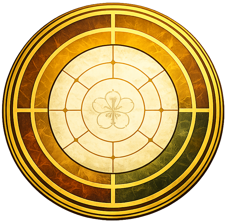 golden mandala with floral accents