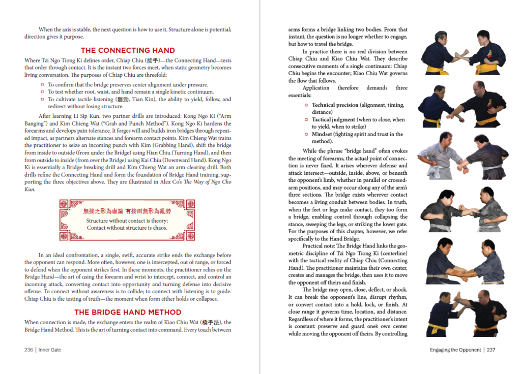 Ngo Cho Kun partner training methods developing tactile awareness, bridge hand sensitivity, timing, and control