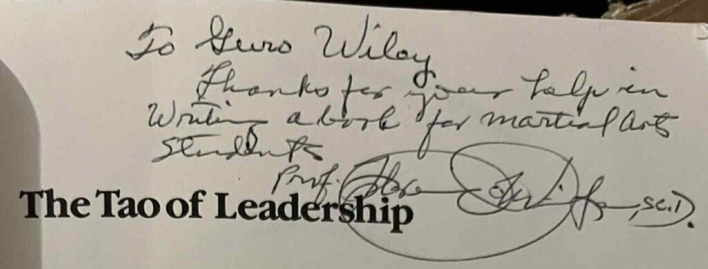 signed martial arts philosophy book inscription from Professor Florendo Visitacion