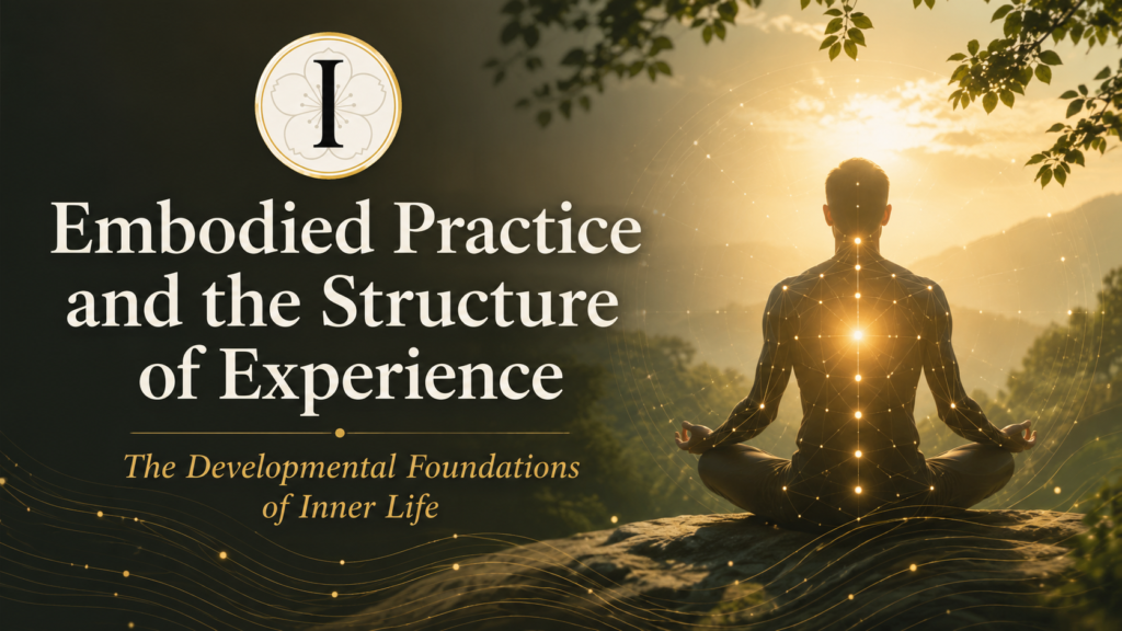 Embodied practice and the structure of experience illustrating awareness, embodiment, continuity, and integration within the Inner Life developmental framework.