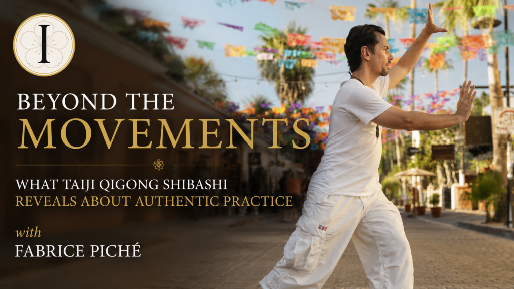 Fabrice Piché demonstrating authentic Taiji Qigong Shibashi practice and embodied movement in an Integral Being conversation.