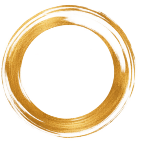 Gold enso circle representing continued work in a Private Inner Life Session