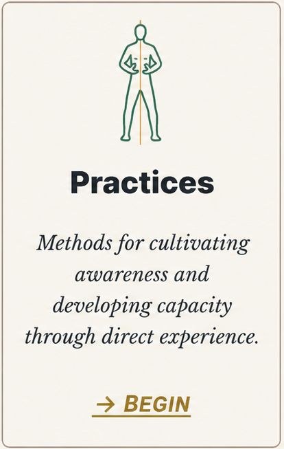Inner Life Practices — methods for cultivating awareness and developing capacity through direct experience.