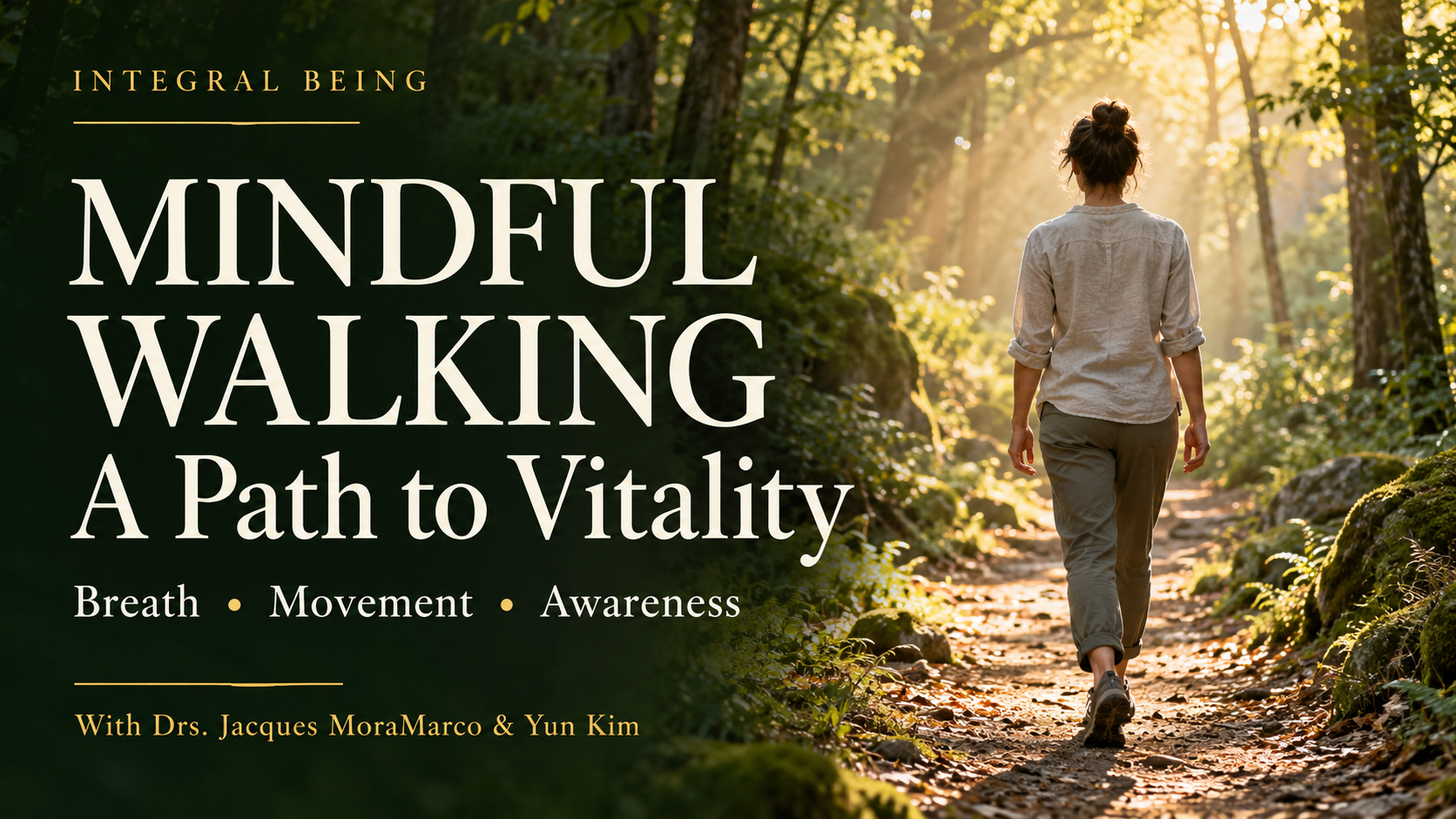 mindful-walking-featured Mark V. Wiley discusses mindful walking with Drs. Jacques MoraMarco and Yun Kim.